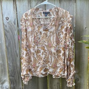 INC INTERNATIONAL Romantic Ladies Blouse M